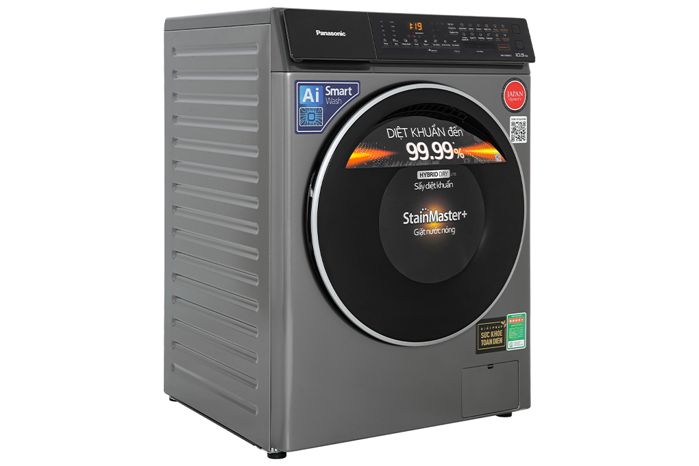 Máy giặt Panasonic Inverter giặt 10.5 kg - sấy tiện ích 2 kg NA-V105FC1LV Màu Xám