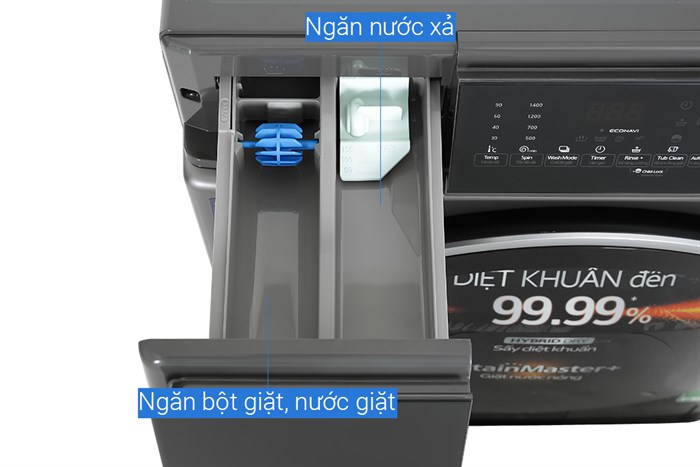 Máy giặt Panasonic Inverter giặt 10.5 kg - sấy tiện ích 2 kg NA-V105FC1LV Màu Xám