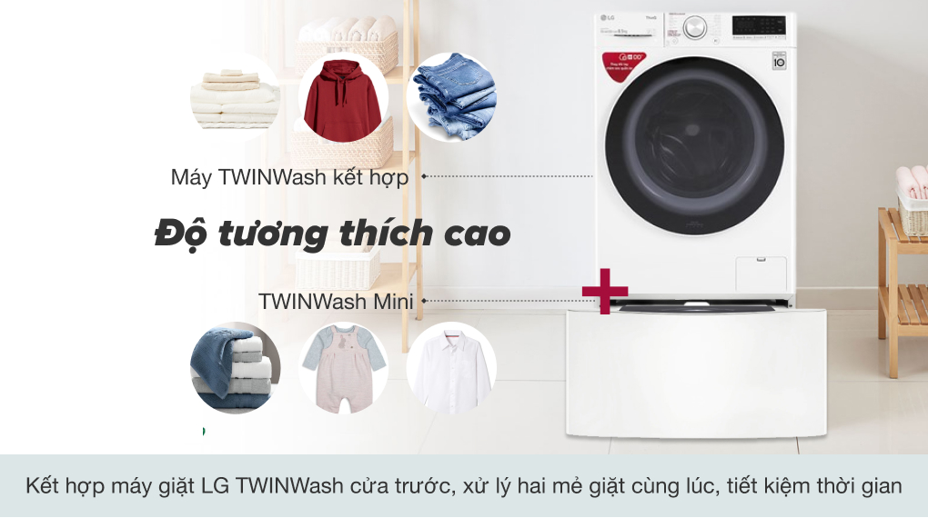 Tiện ích - Máy giặt LG Mini Wash 2.5 kg TV2402NTWW