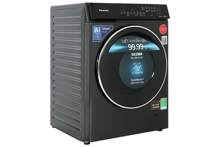Máy giặt Panasonic Inverter giặt 9.5 kg - sấy tiện ích 2 kg NA-V95FR1BVT Màu Đen