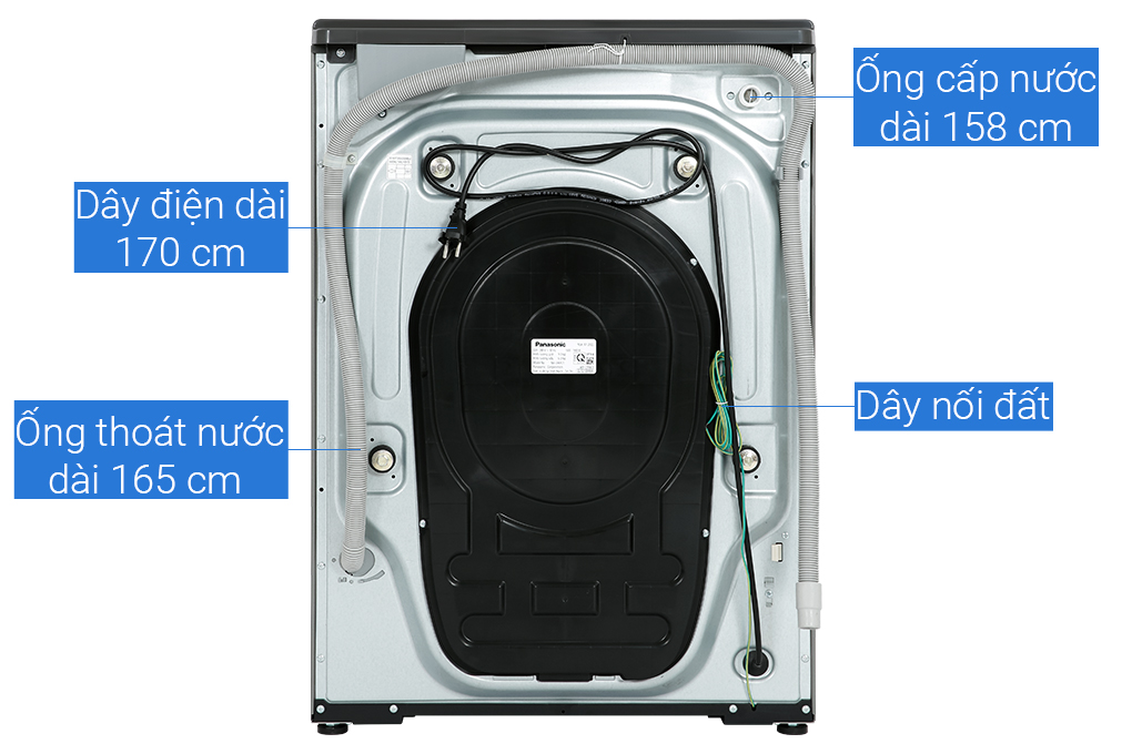 Máy giặt Panasonic Inverter giặt 9.5 kg - sấy tiện ích 2 kg NA-V95FC1LVT Màu Xám