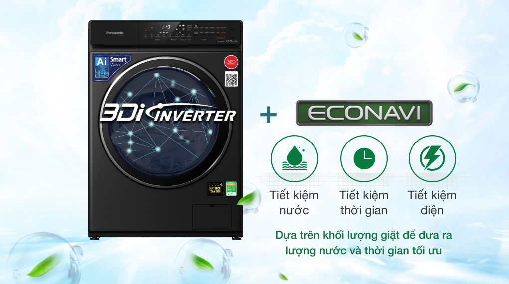 Máy giặt sấy Panasonic Inverter 10.5 kg NA-S056FR1BV - Công nghệ tiết kiệm điện