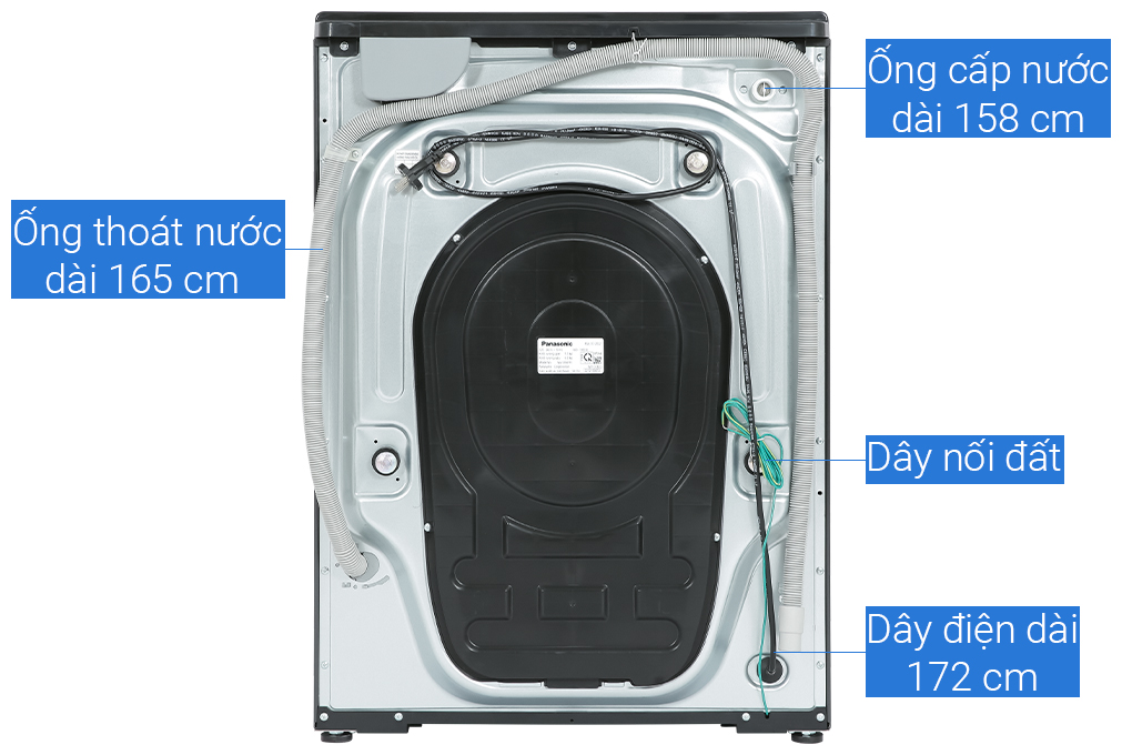 Máy giặt sấy Panasonic Inverter giặt 9.5 kg - sấy 6 kg NA-S956FR1BV Màu Đen