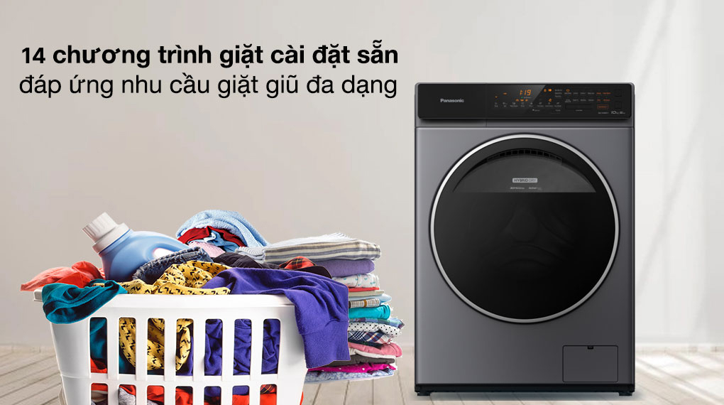 14 chương trình giặt - Máy giặt sấy Panasonic Inverter 9 kg kg NA-S96FC1LVT