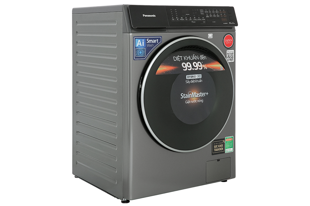 Máy giặt sấy Panasonic Inverter giặt 9 kg - sấy 6 kg NA-S96FC1LVT Màu Xám