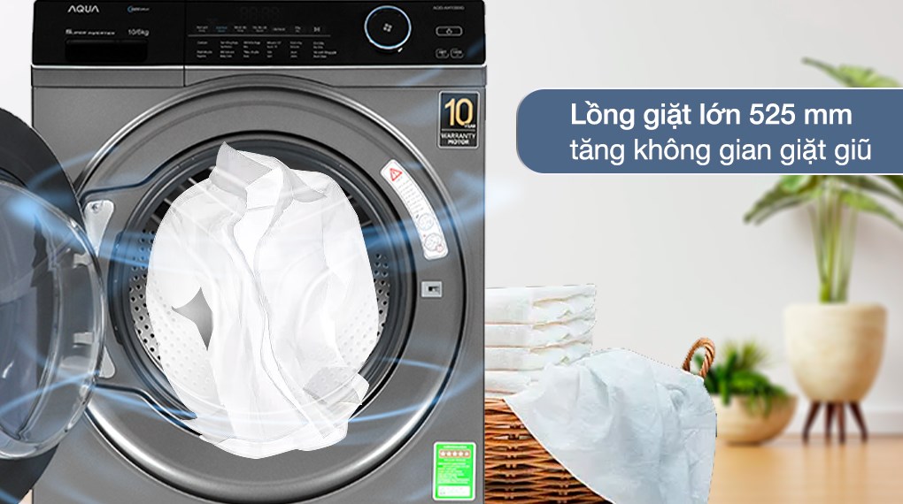 Máy giặt sấy Aqua Inverter giặt 10 kg - sấy 6 kg AQD-AH1000G.PS