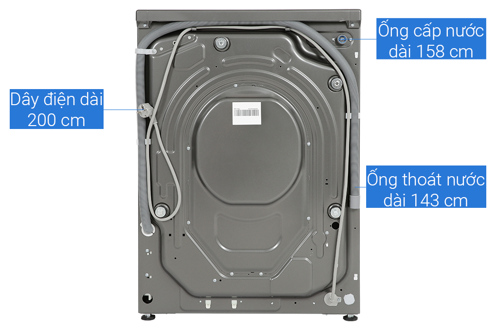 Máy giặt sấy Aqua Inverter giặt 10 kg - sấy 6 kg AQD-AH1000G.PS Màu Bạc