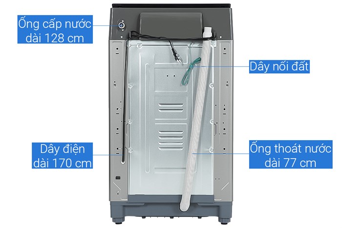 Máy giặt Aqua 9 kg AQW-F91GT S Màu Bạc