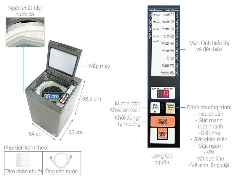 Máy giặt Aqua 9 kg AQW-S90CT S