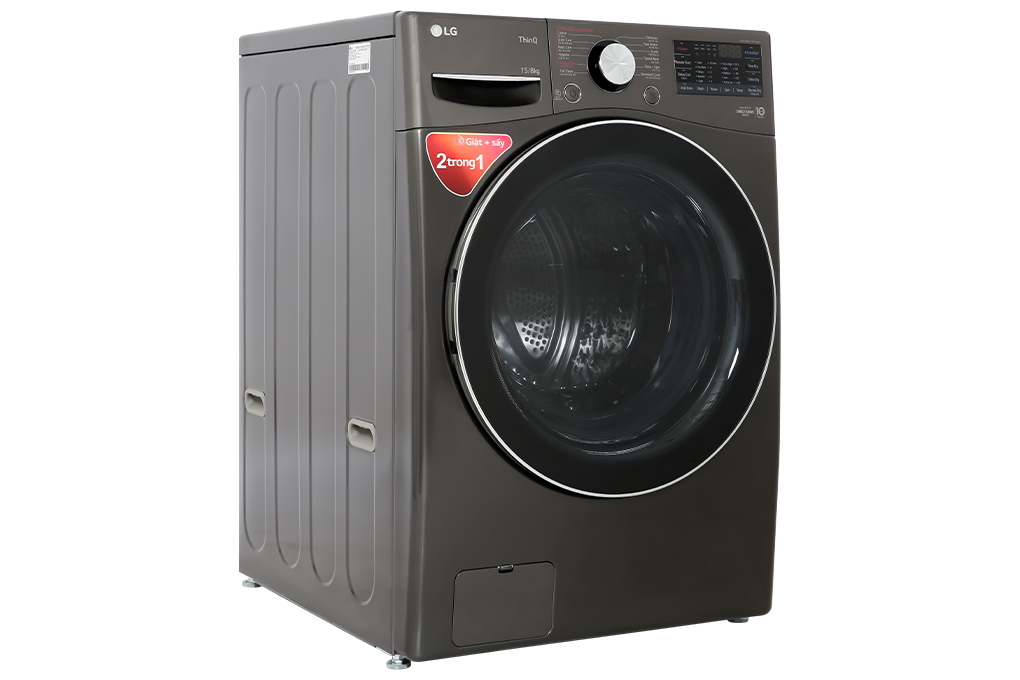 Máy giặt sấy LG AI DD Inverter giặt 15 kg - sấy 8 kg F2515RTGB Màu Đen