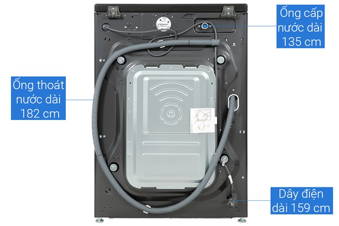 Máy giặt sấy LG AI DD Inverter giặt 15 kg - sấy 8 kg F2515RTGB Màu Đen