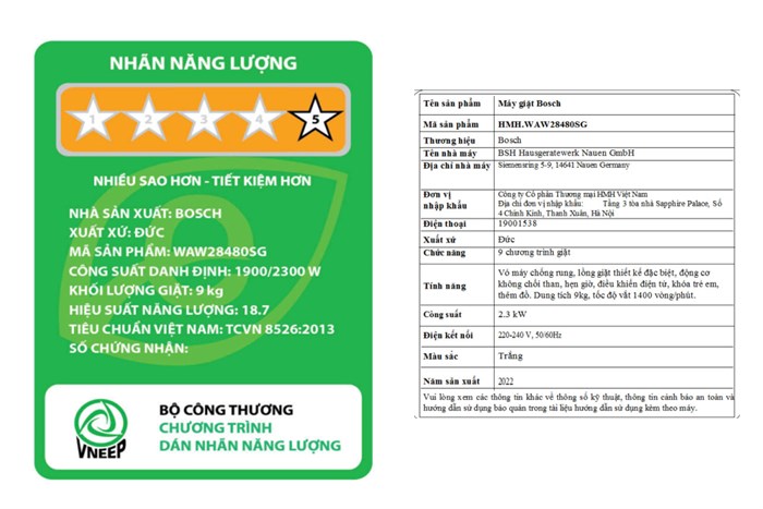 Máy giặt Bosch 9 kg WAW28480SG