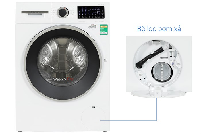 Máy giặt sấy Bosch 10 kg - sấy 6 kg WNA254U0SG Màu Trắng