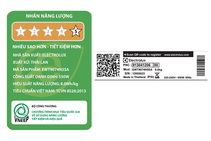 Máy giặt Electrolux Inverter 9 kg EWT9074N5SA