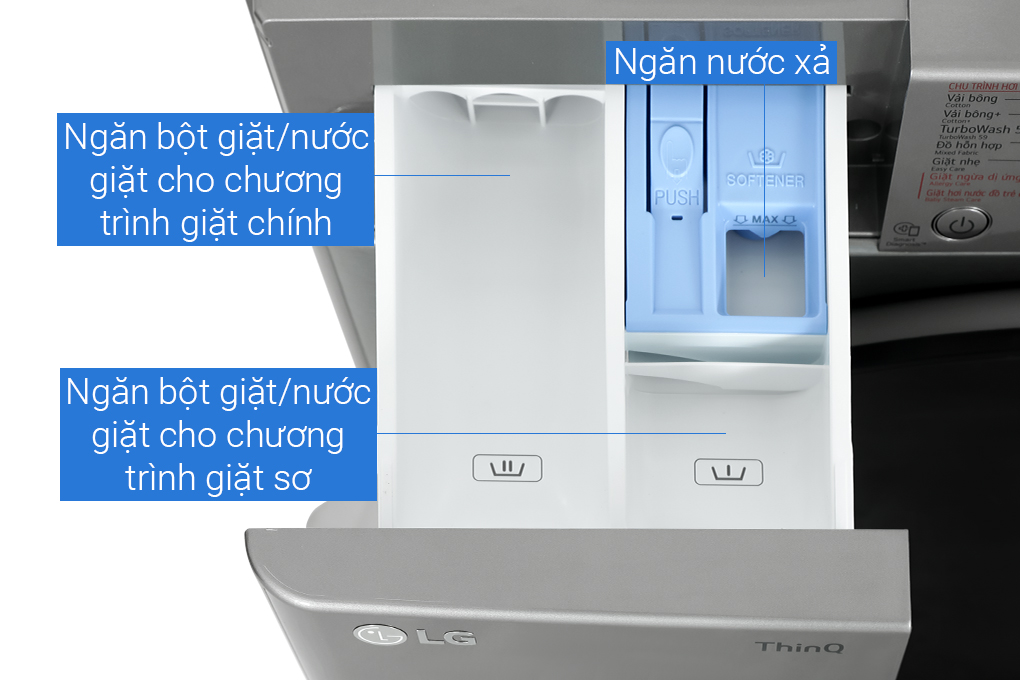 Máy giặt sấy LG AI DD Inverter giặt 10 kg - sấy 6 kg FV1410D4P Màu Xám
