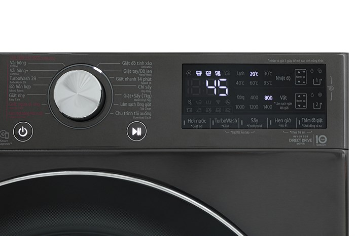Máy giặt sấy LG Inverter giặt 11 kg - sấy 7 kg FV1411H3BA Màu Đen