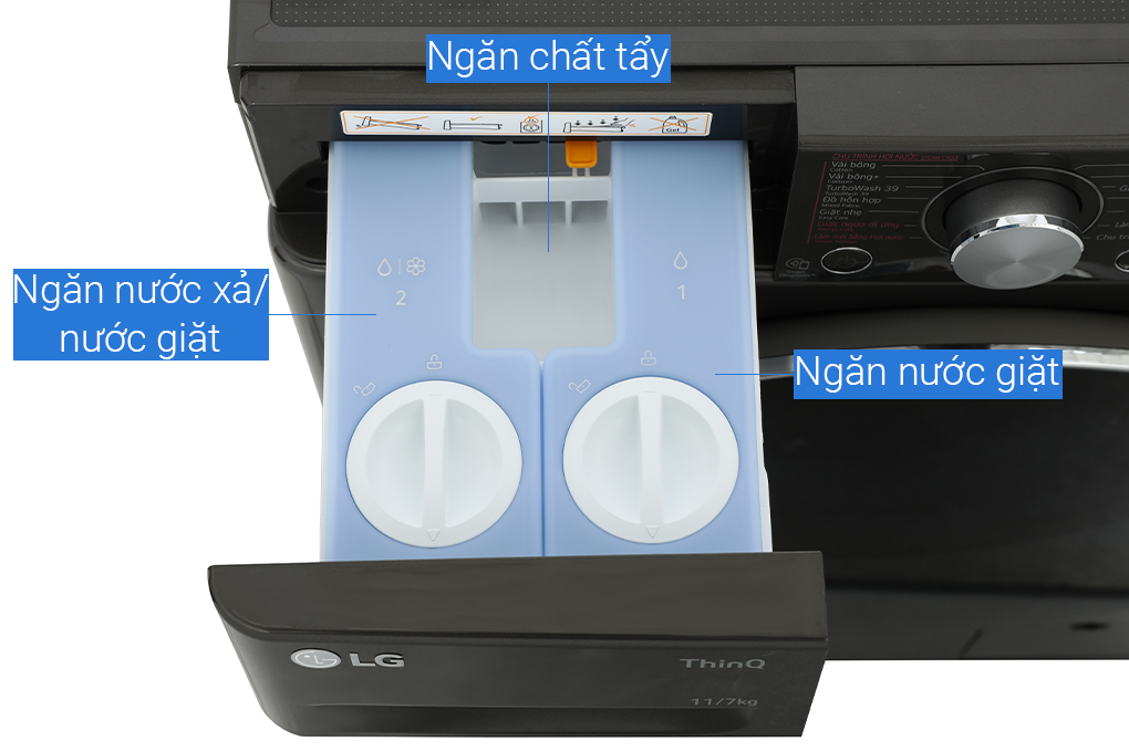 Máy giặt sấy LG Inverter giặt 11 kg - sấy 7 kg FV1411H3BA Màu Đen