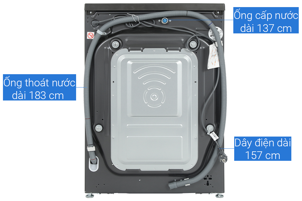 Máy giặt sấy LG Inverter giặt 11 kg - sấy 7 kg FV1411H3BA Màu Đen