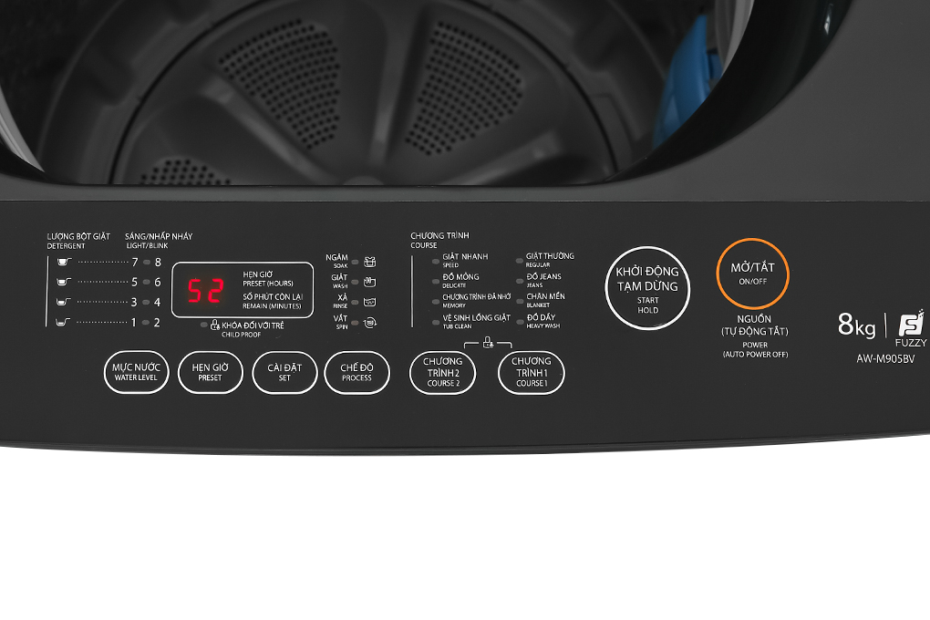 Máy giặt Toshiba 8 kg AW-M905BV(MK) Màu Đen