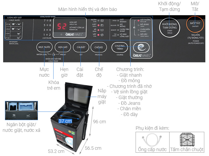 Máy giặt Toshiba 9 kg AW-M1000FV(MK)