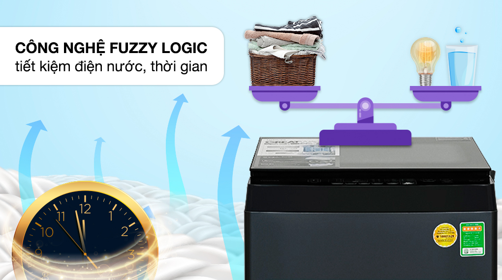 Fuzzy logic Máy giặt Toshiba 9 kg AW-M1000FV(MK)
