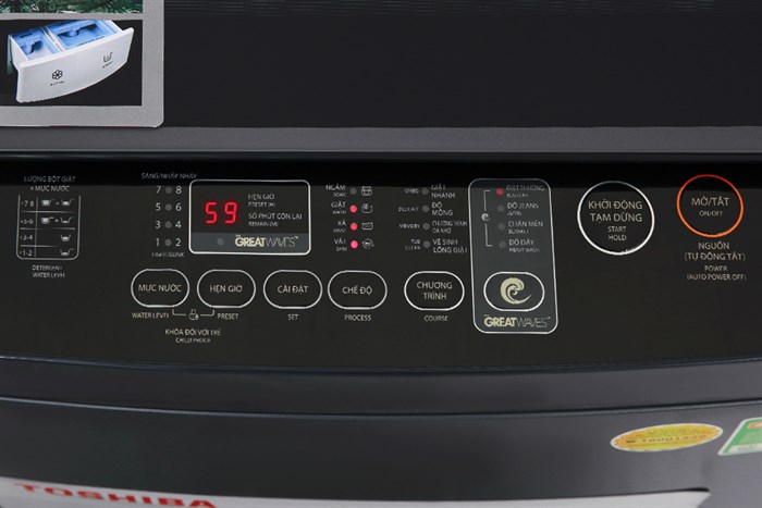 Máy giặt Toshiba 10 kg AW-M1100PV(MK) Màu Đen