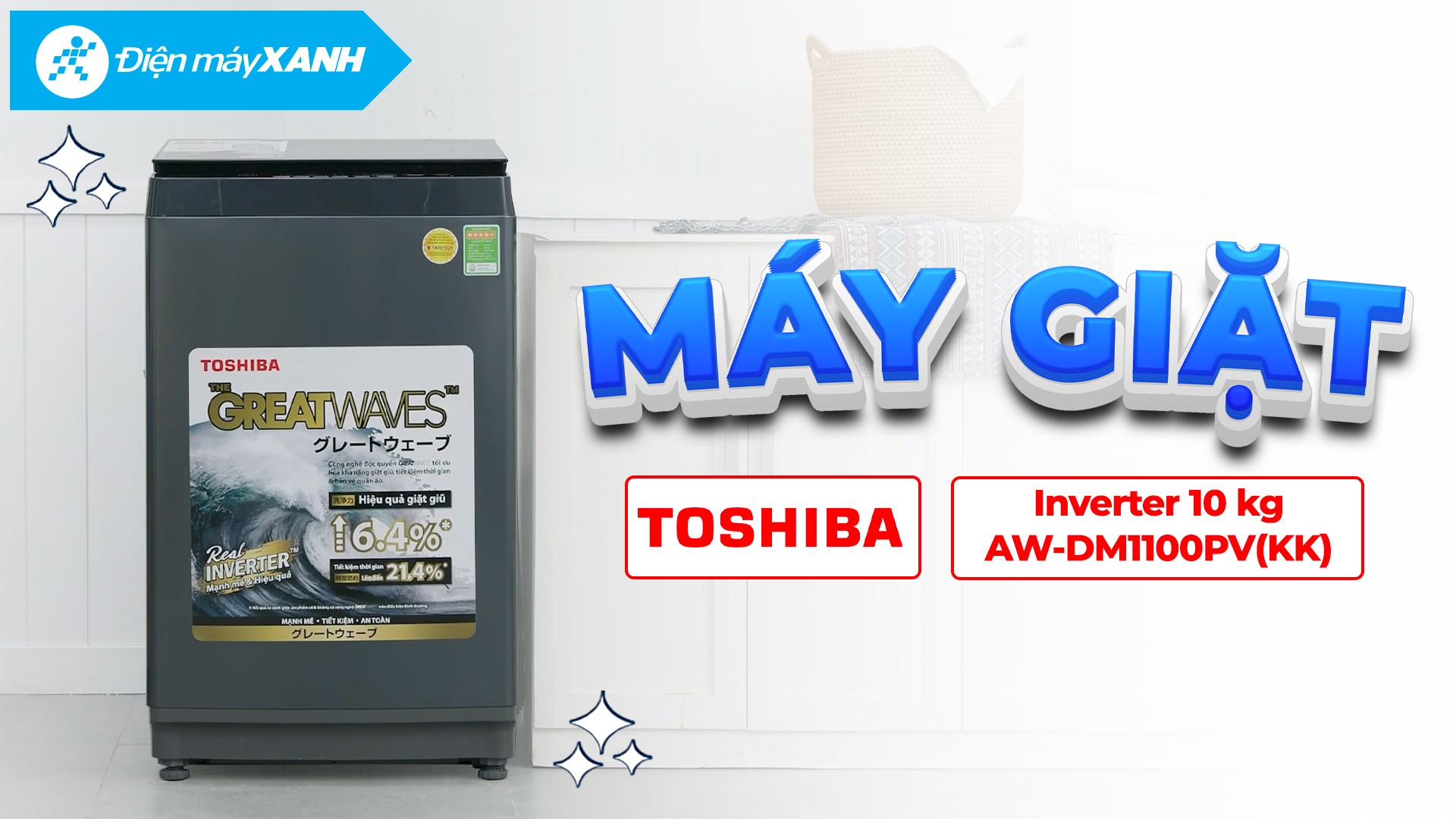 Máy giặt Toshiba Inverter 10 kg AW-DM1100PV(KK)