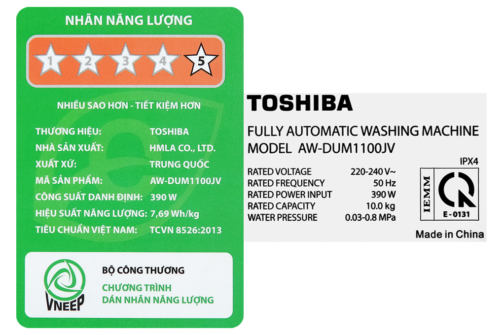 Máy giặt Toshiba Inverter 10 kg AW-DUM1100JV(SG) Màu Xám