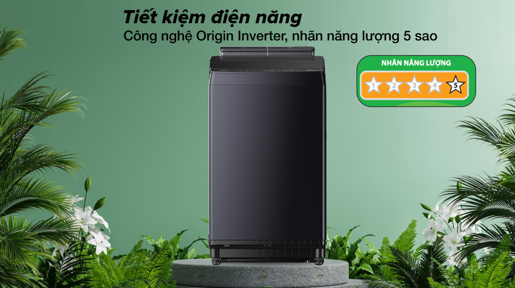 Tiết kiệm điện - Máy giặt Toshiba Inverter 12 kg AW-DUM1300KV(MG)