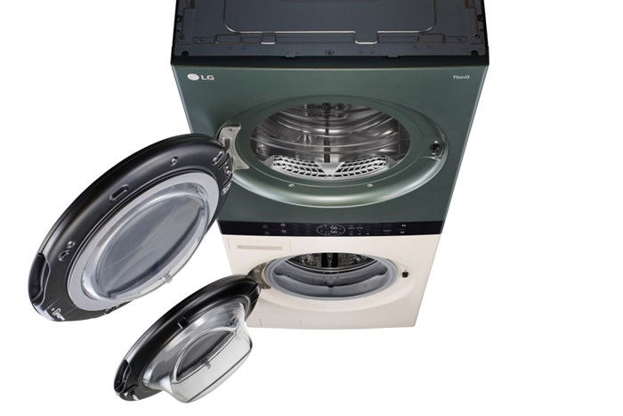 Tháp giặt sấy LG WashTower Inverter giặt 21 kg - sấy 16 kg WT2116SHEG Màu Xanh rêu