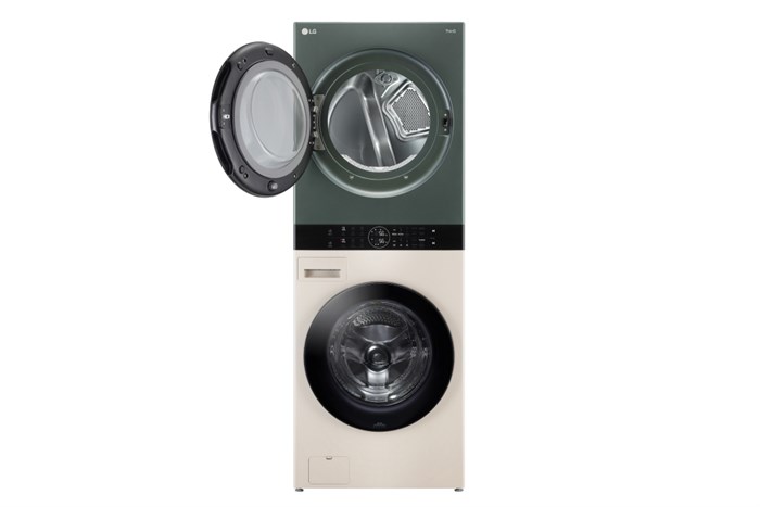 Tháp giặt sấy LG WashTower Inverter giặt 21 kg - sấy 16 kg WT2116SHEG Màu Xanh rêu