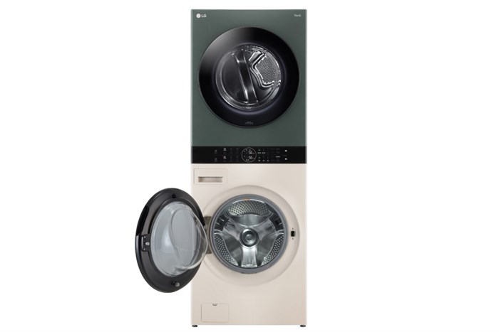 Tháp giặt sấy LG WashTower Inverter giặt 21 kg - sấy 16 kg WT2116SHEG Màu Xanh rêu