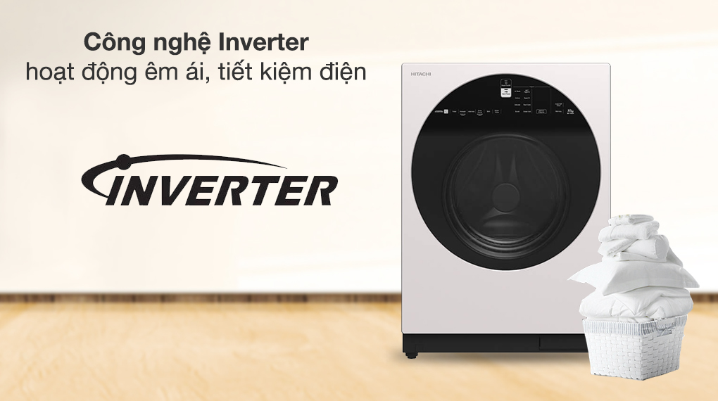 Máy giặt Hitachi Inverter 10 kg BD-100GV WH - Động cơ - Công nghệ tiết kiệm điện
