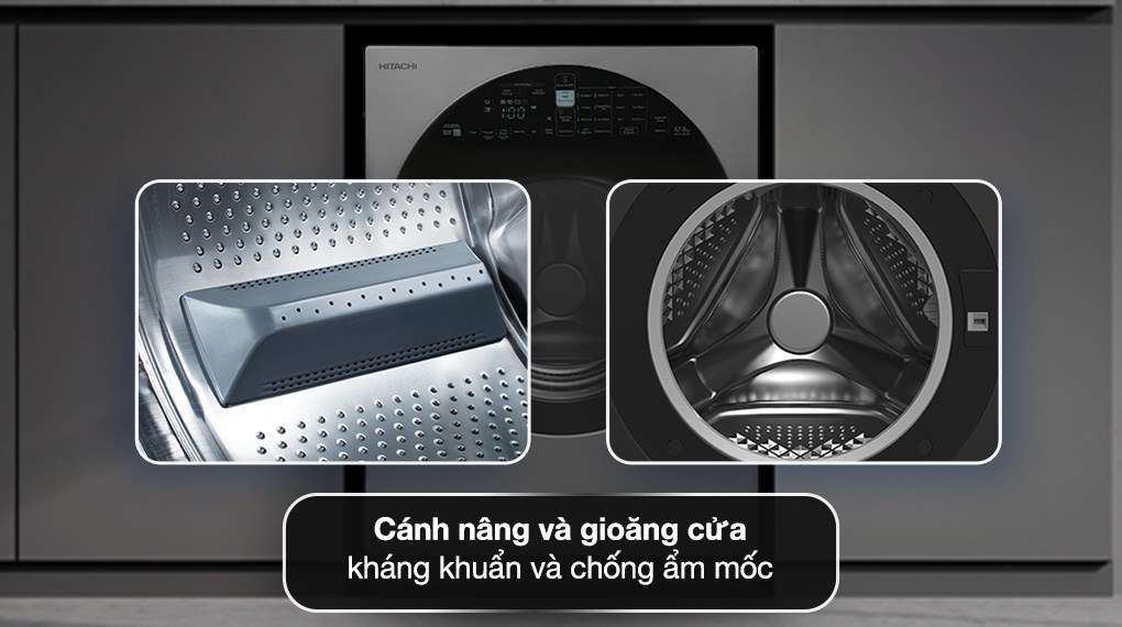 Máy giặt sấy Hitachi Inverter giặt 12 kg - sấy 8 kg BD-D120XGV MAG