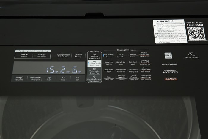 Máy giặt Hitachi Inverter 25 kg SF-250ZFVAD SS Màu Inox