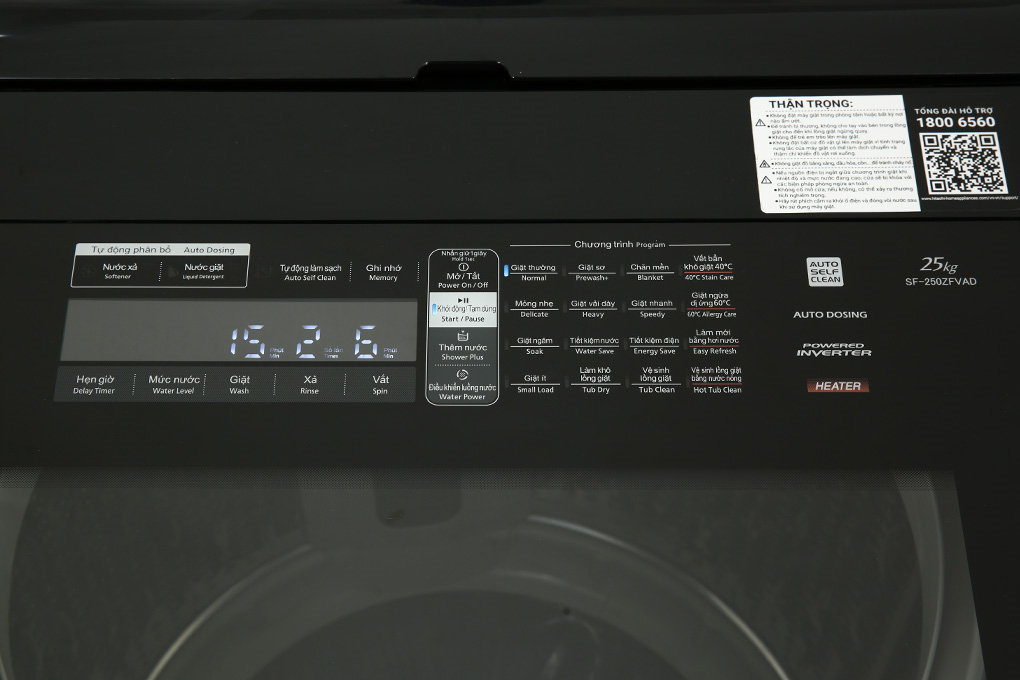 Máy giặt Hitachi Inverter 25 kg SF-250ZFVAD SS Màu Inox