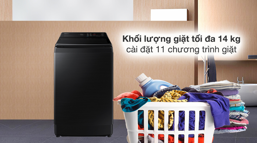 Máy giặt Samsung Inverter 14 kg WA14CG5886BVSV - Khối lượng giặt và chương trình giặt