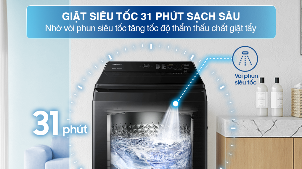 Máy giặt Samsung Inverter 12 kg WA12CG5745BVSV