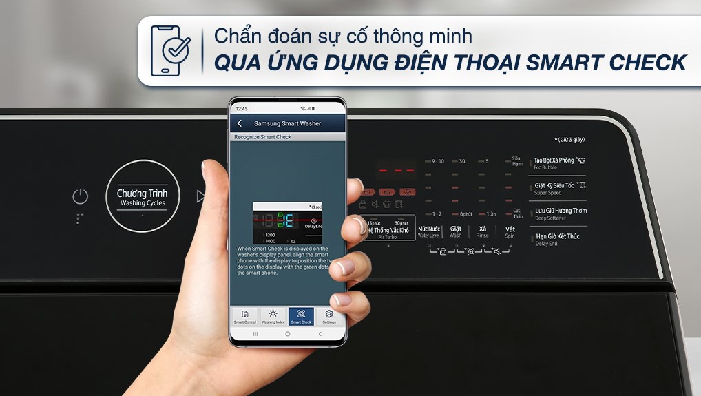 Máy giặt Samsung Inverter 12 kg WA12CG5745BVSV