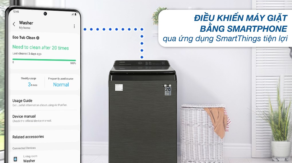 Máy giặt Samsung Inverter 17 kg WA17CG6886BVSV