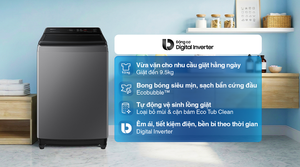 Máy giặt Samsung Inverter 9.5 kg WA95CG4545BDSV