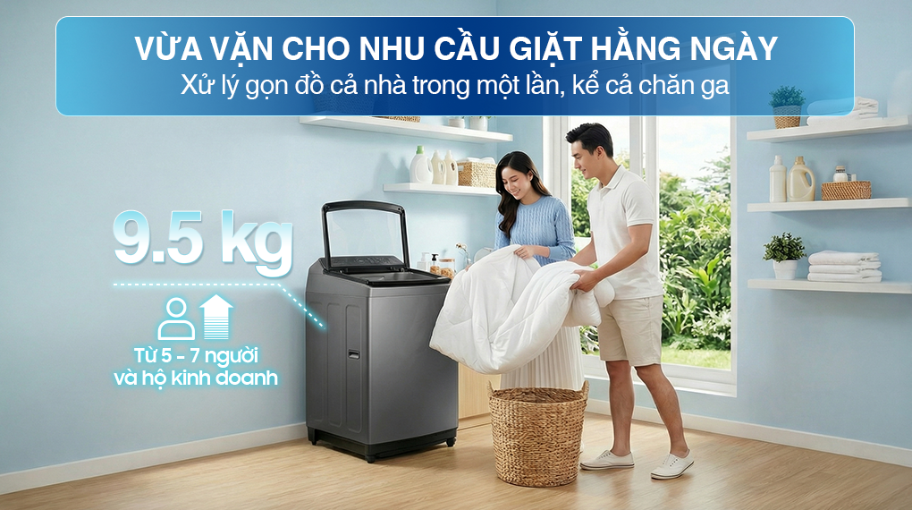 Máy giặt Samsung Inverter 9.5 kg WA95CG4545BDSV