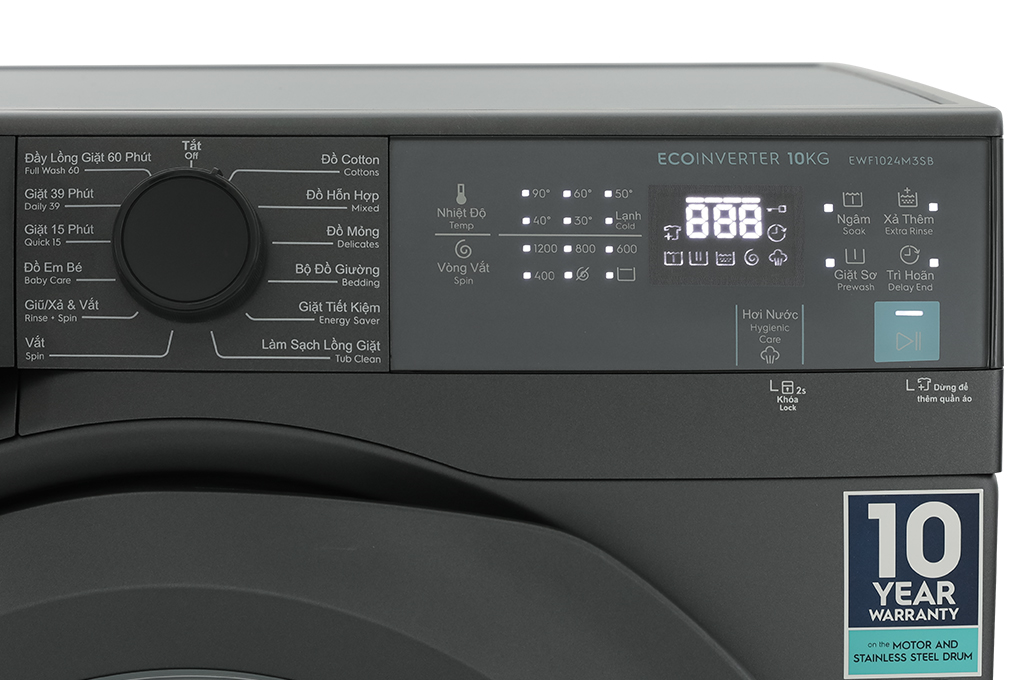 Máy giặt Electrolux UltimateCare 300 Inverter 10 kg EWF1024M3SB Màu Xám