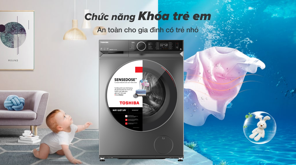 Máy giặt sấy Toshiba Inverter 10.5 kg TWD-BM115GF4V(SK) - Tiện ích