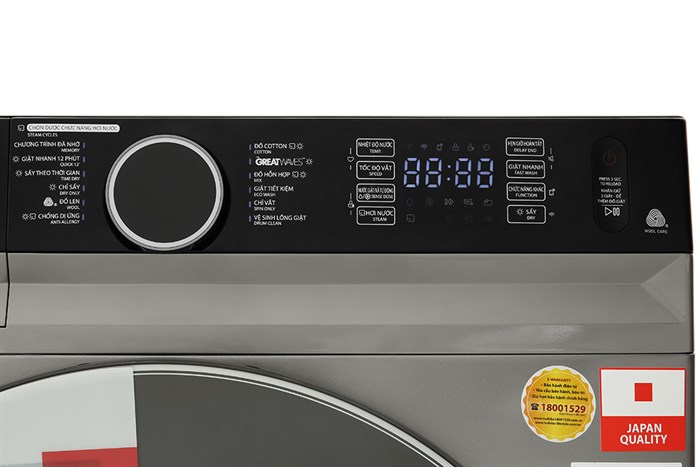 Máy giặt sấy Toshiba Inverter giặt 10.5 kg - sấy 7 kg TWD-BM115GF4V(SK) Màu Bạc