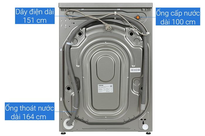 Máy giặt sấy Toshiba Inverter giặt 10.5 kg - sấy 7 kg TWD-BM115GF4V(SK) Màu Bạc