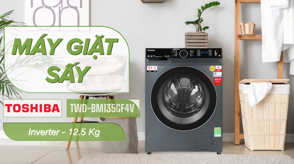 Máy giặt sấy Toshiba inverter 12.5KG TWD-BM135GF4V(MG) Máy giặt sấy Toshiba Inverter 12.5 kg TWD-BM135GF4V(MG)