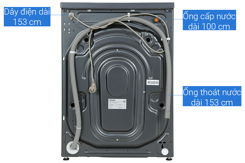 Máy giặt sấy Toshiba Inverter giặt 12.5 kg - sấy 8 kg TWD-BM135GF4V(MG) Màu Bạc