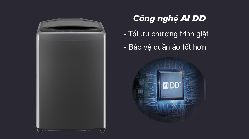 Máy giặt LG Inverter 18 kg TV2518DV3B - Công nghệ AI DD giúp tối ưu hóa chương trình giặt và góp phần bảo vệ sợi vải tối đa