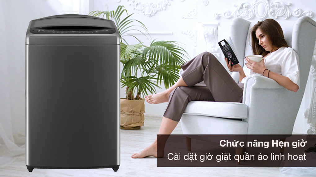 Máy giặt LG Inverter 18 kg TV2518DV3B - Chức năng hẹn giờ hỗ trợ người dùng cài đặt giờ giặt linh hoạt theo thời gian rãnh